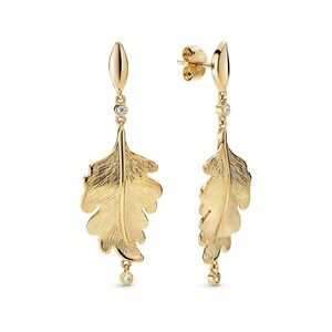 Pandora 18k gold plated Oak Leaf Earrings